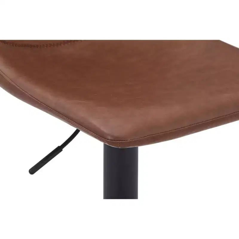 Adjustable Swivel Bar Stool Set of 2 Faux Leather Footrest Counter Height Kitchen