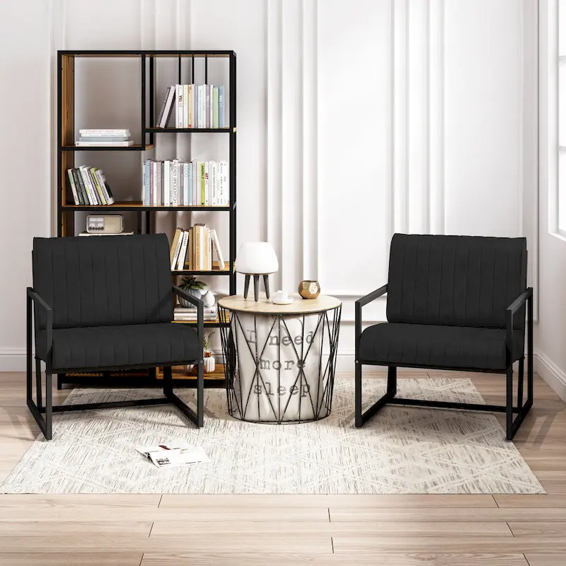 PU Leather Accent Chair with Padded Backrest