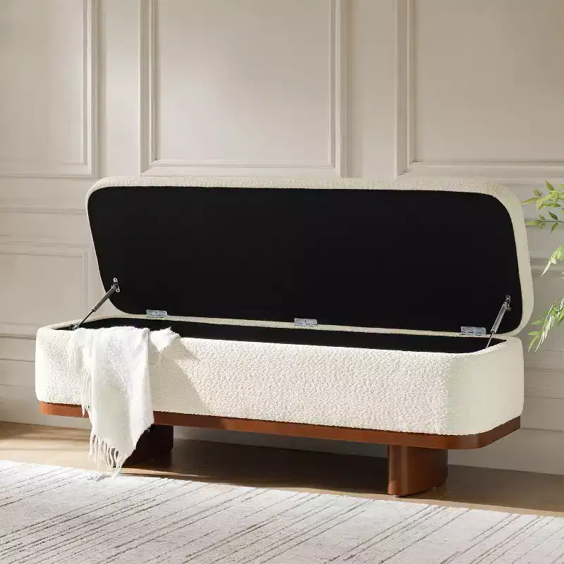 Clara Flip Top Bench with Solid Wood Frame