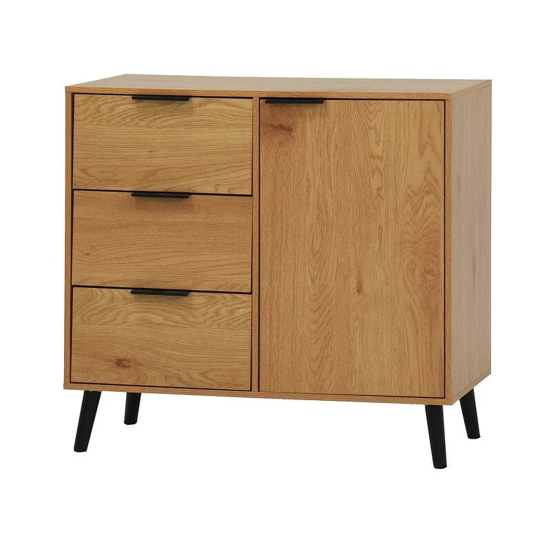 Storage Cabinet with 3 Drawers and Adjustable Shelf