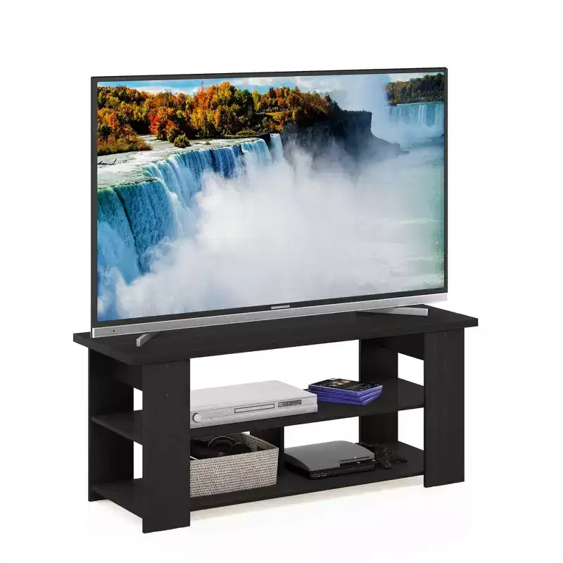 Furinno TV Stand Entertainment Media Center Console For TV's up to 55 w/Open Storage Shelves,Espresso