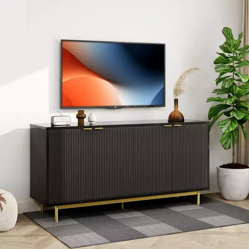 TV Stand for 65 Inch TV, Modern Media Console with Storage, Living Room Entertainment Center