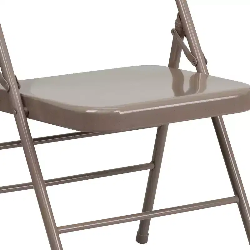 Emma and Oliver 4 Pack Triple Braced & Double Hinged Metal Folding Chair