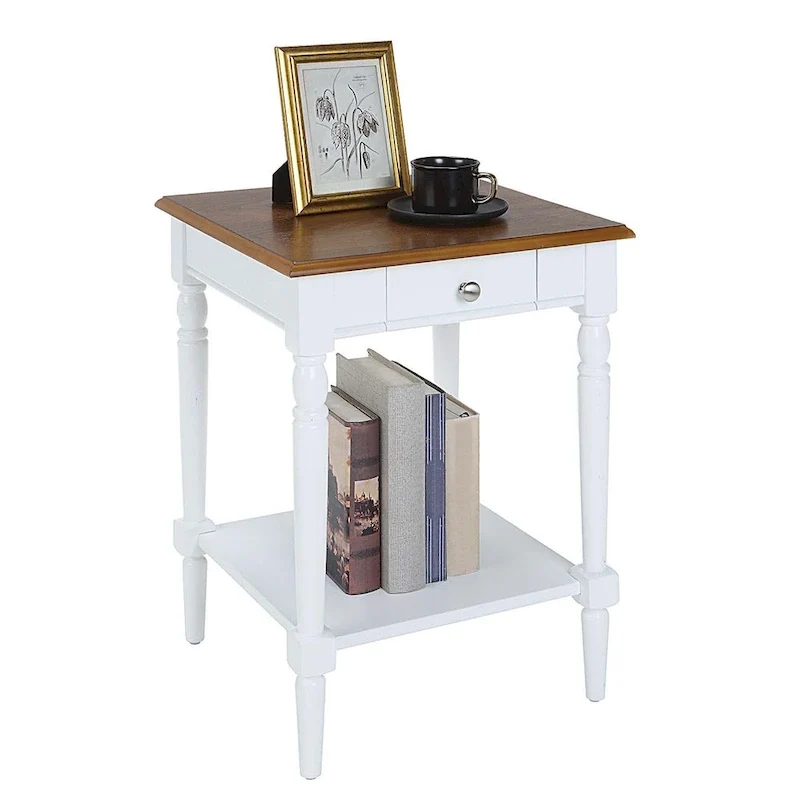 Convenience Concepts French Country 1 Drawer End Table with Shelf
