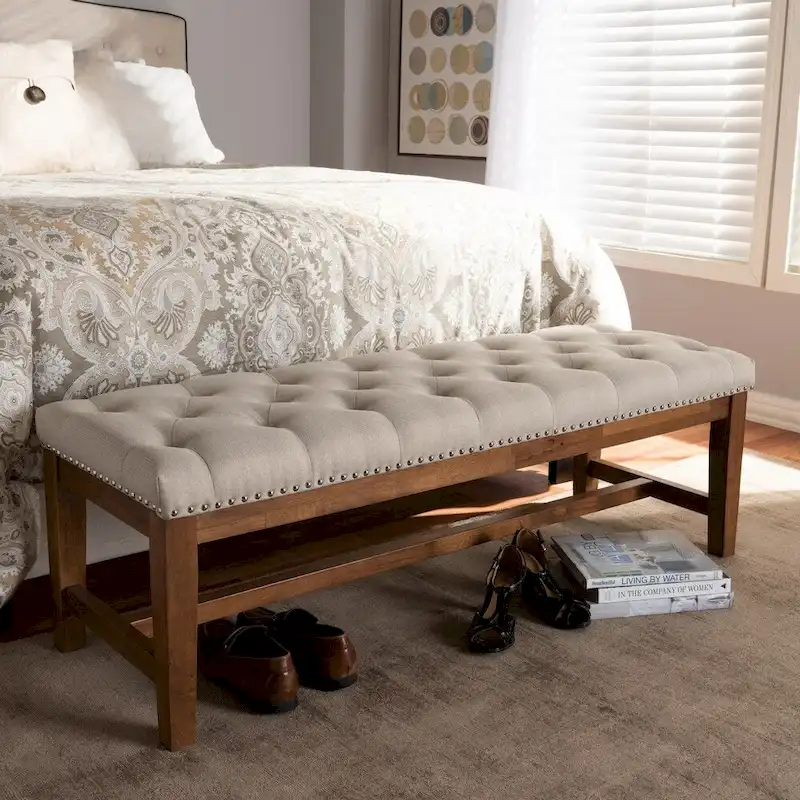 Contemporary Fabric Upholstered Bench