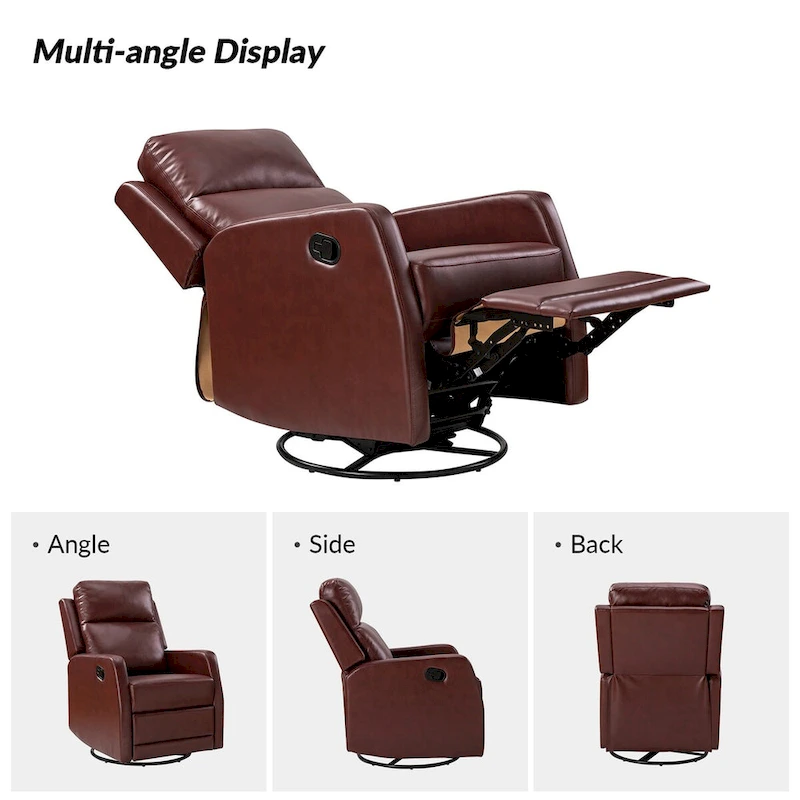 Esteban Swivel Recliner with Tufted Back Set of 2 by HULALA HOME