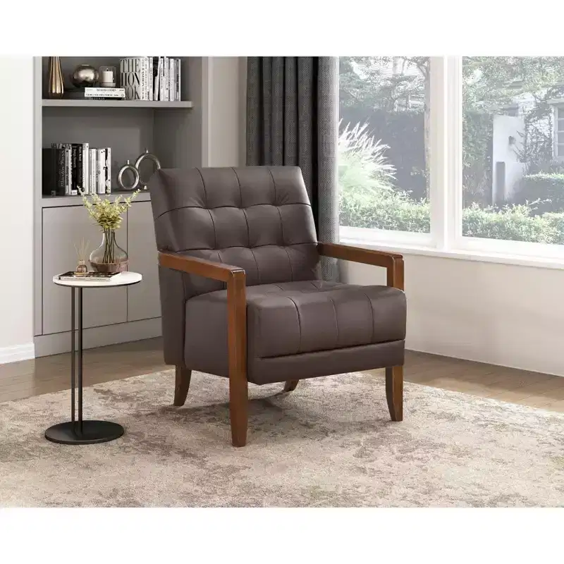 Comfy Leather Accent Chair