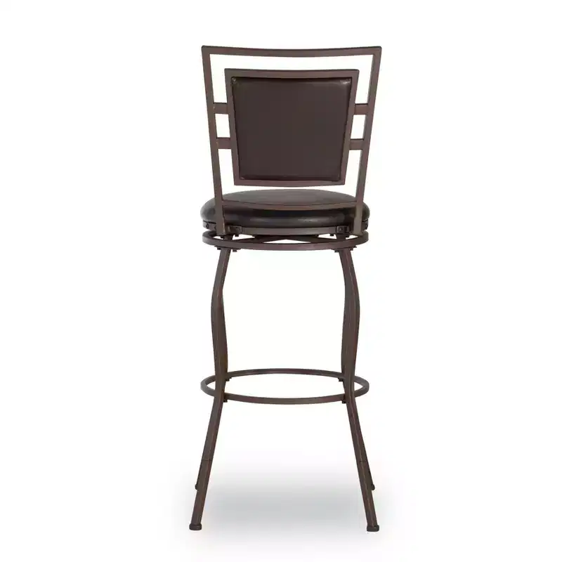 Linon 3pc Teagan Adjustable Stool Set Dark Brown: Upholstered, Powder-Coated, Kitchen Island Seating