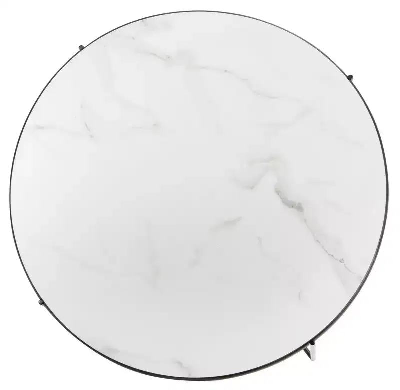 Wrena Round Coffee Table - White/Black - Safavieh