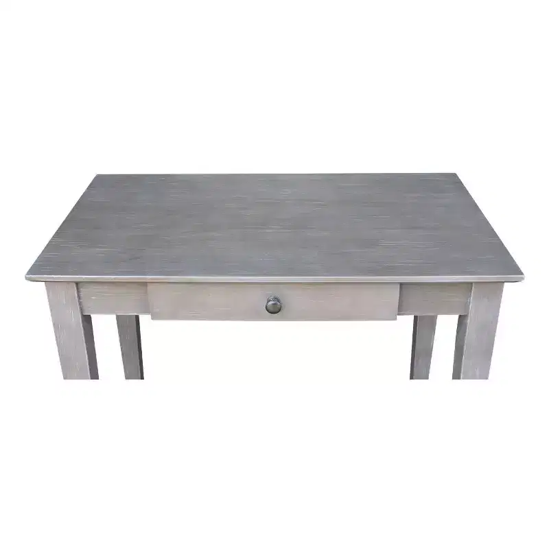 Small Desk with Drawer and Chair Washed Gray/Taupe - International Concepts