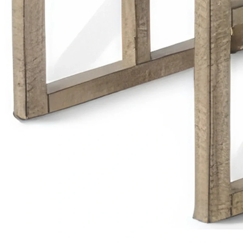 Rena 3 Piece Nesting Accent Table Set, Slatted, Light Brown Mahogany