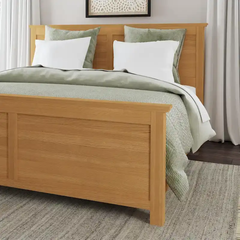 Oak Park Brown Wood King Bed, Two Nightstands and Dresser