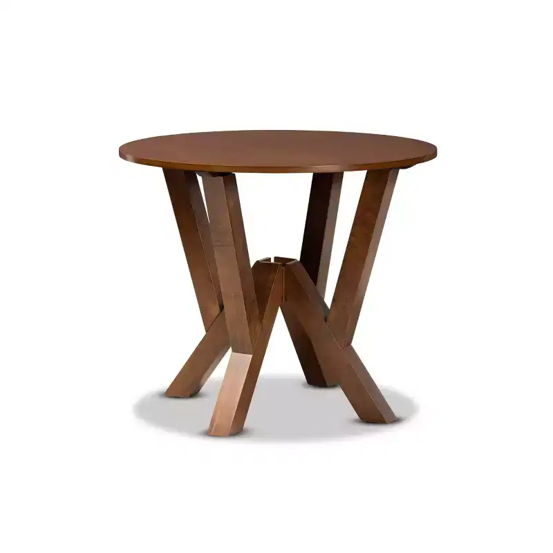 35 Irene Wide Round Wood Dining Table - Baxton Studio