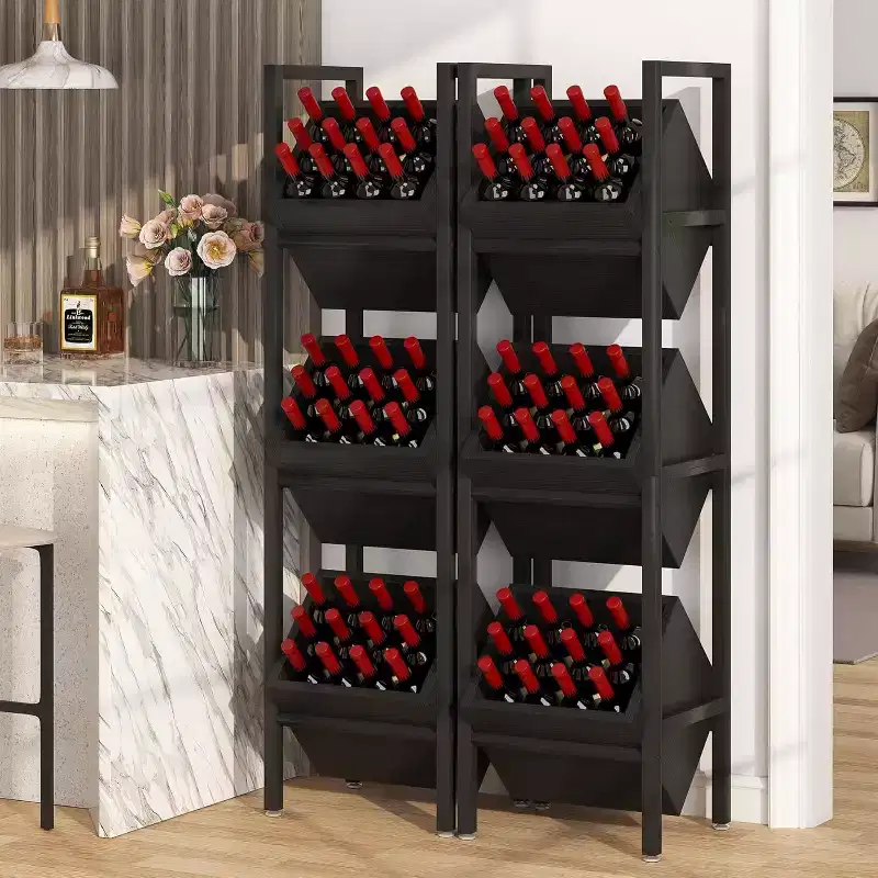 3 Tier Vertical Wood Bin Shelves