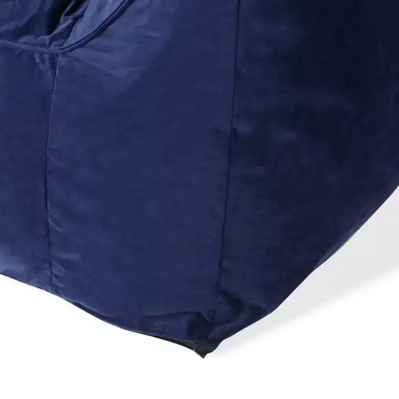 Loubar Modern Velveteen Armrests Bean Bag Chair Navy Blue - Christopher Knight Home