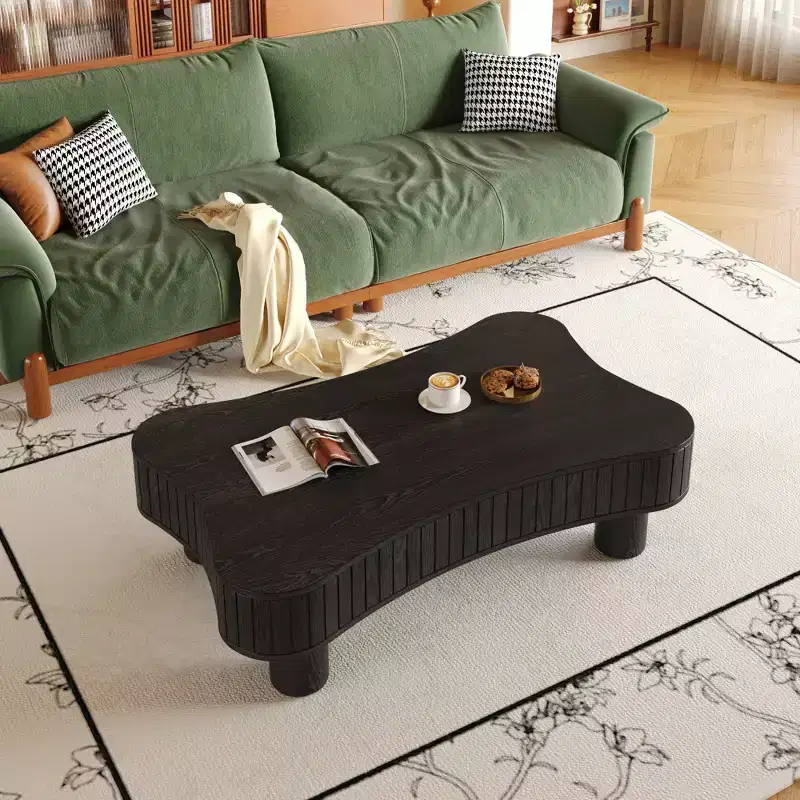 TUYOHW Smooth Lift-Top Coffee Table with Hidden Storage,Fluted Center Table for Living Room,Wooden Cocktail Table,40lbs(Lift-up)/150lbs Capacity