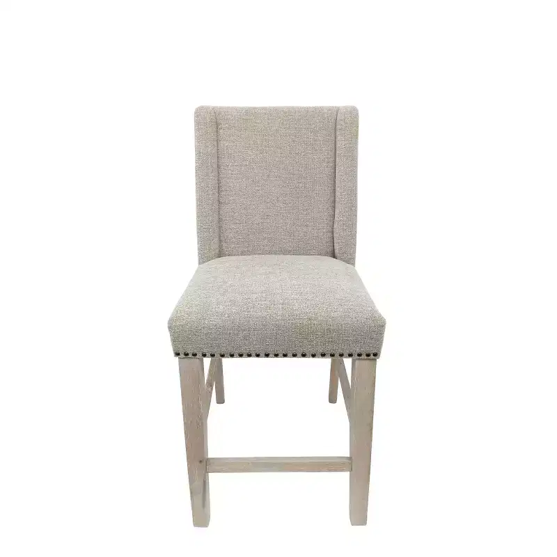 Carolina Living Set of 2 24 Laurant Counter Height Barstools with Nailhead Trim, Espresso Legs