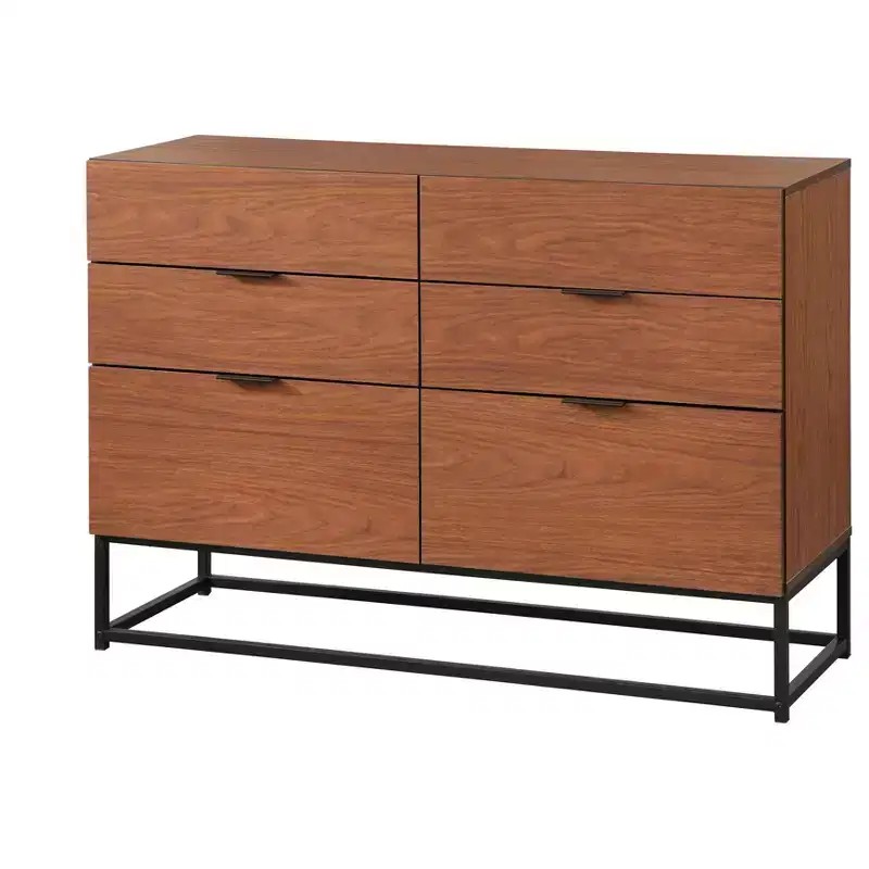 MDF Metal Base 6-Drawer Dresser 47.25