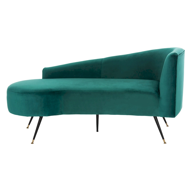 SAFAVIEH Helgrit Black/Gold Velvet Retro Glam Settee - 57.5 W x 27 D x 28 H - 58Wx27Dx28H