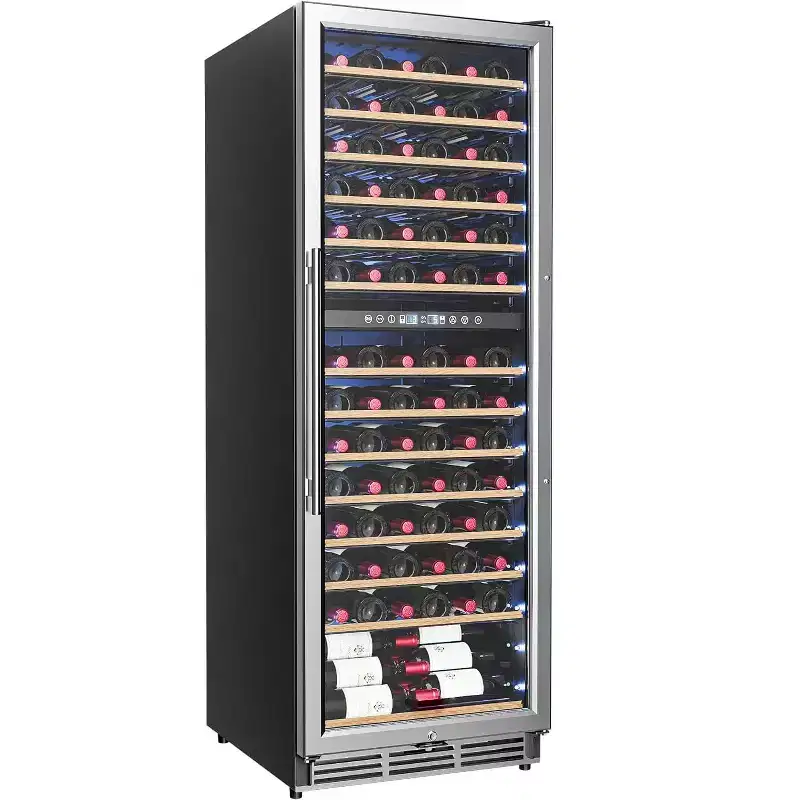 Simzlife 14 cu. ft./160 Bottles Undercounter Beverage Refrigerator, Dual Zone Wine Freestanding Refrigerator