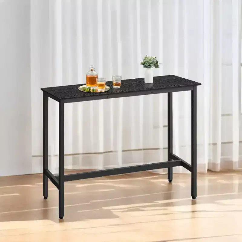 VASAGLE, Narrow Long Bar, Kitchen Dining, High Pub Table, Sturdy Metal Frame, Industrial Design, 15.7 x 47.2 x 35.4 Inches