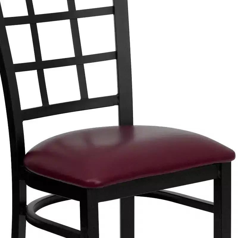 Flash Furniture Black Window Back Metal Restaurant Chair