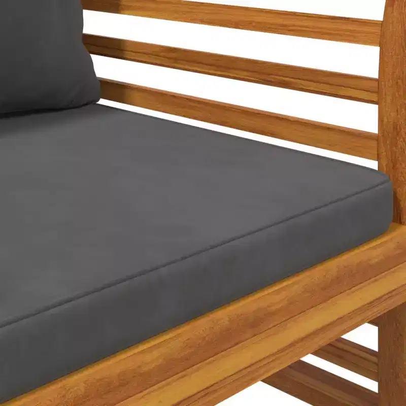 vidaXL Sofa Chair Set of 2 Dark Grey Solid acacia wood Standard