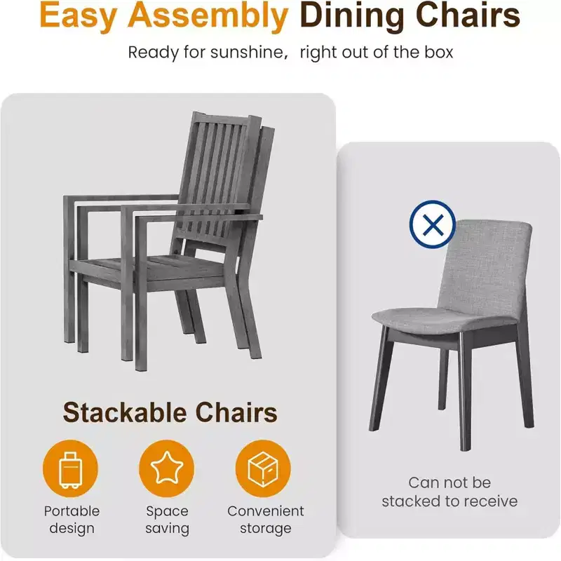 Set of 4 23 All-Weather Aluminum Patio Dining Chairs with Thick Cushions