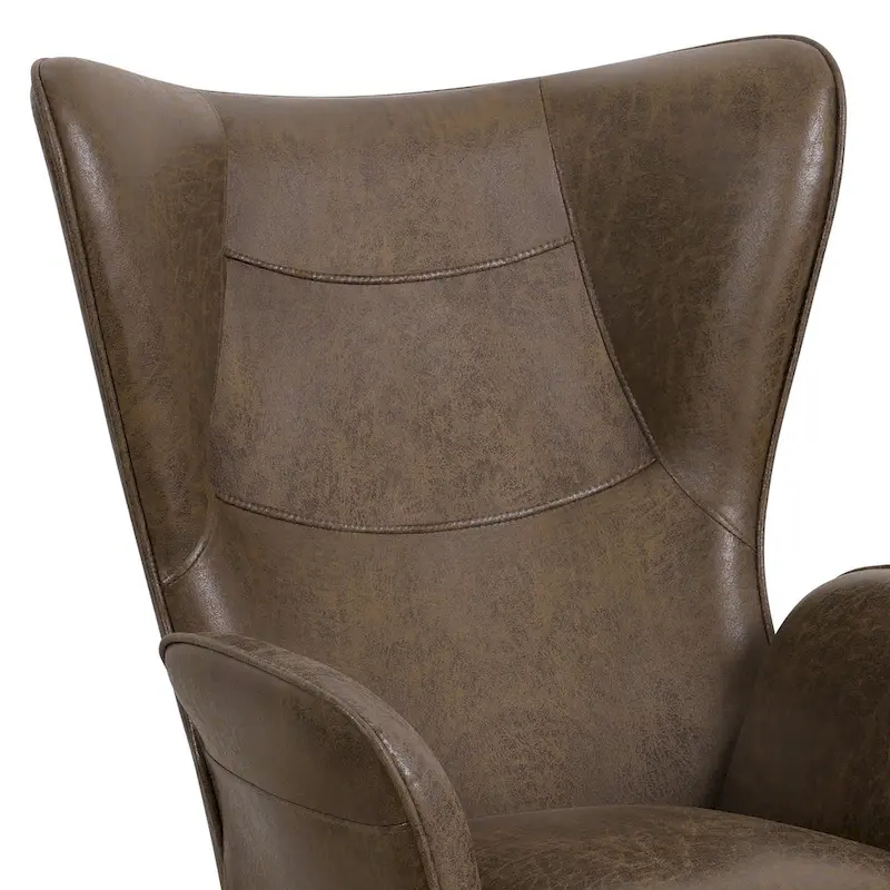 Upholstered Wingback Armchair Leisure Accent Chair, Single - 40.55 H x 28.34 W x 33.1 D