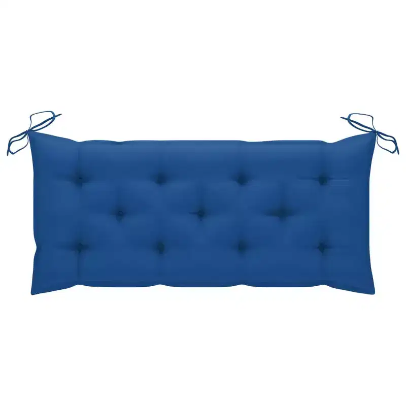 Garden Bench Acacia Wood, Blue Cushion