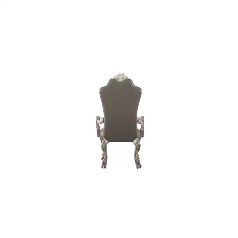 2pc 26" Dresden Chairs Vintage Bone White - Acme Furniture: Claw-Foot, Nailhead Trim, Wood Frame