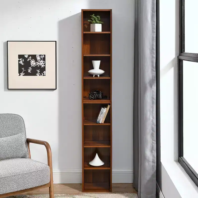 70.9 in.Tall Wood 4-Shelf Standard Bookcase with Shelves (Set of 2)