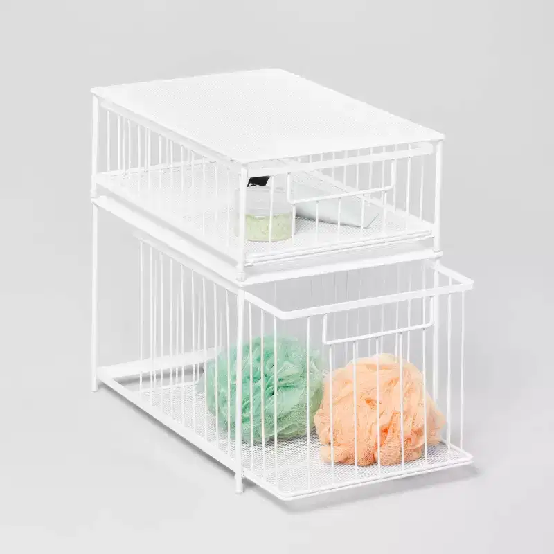 Large Stackable Steel Slide Out Drawer
