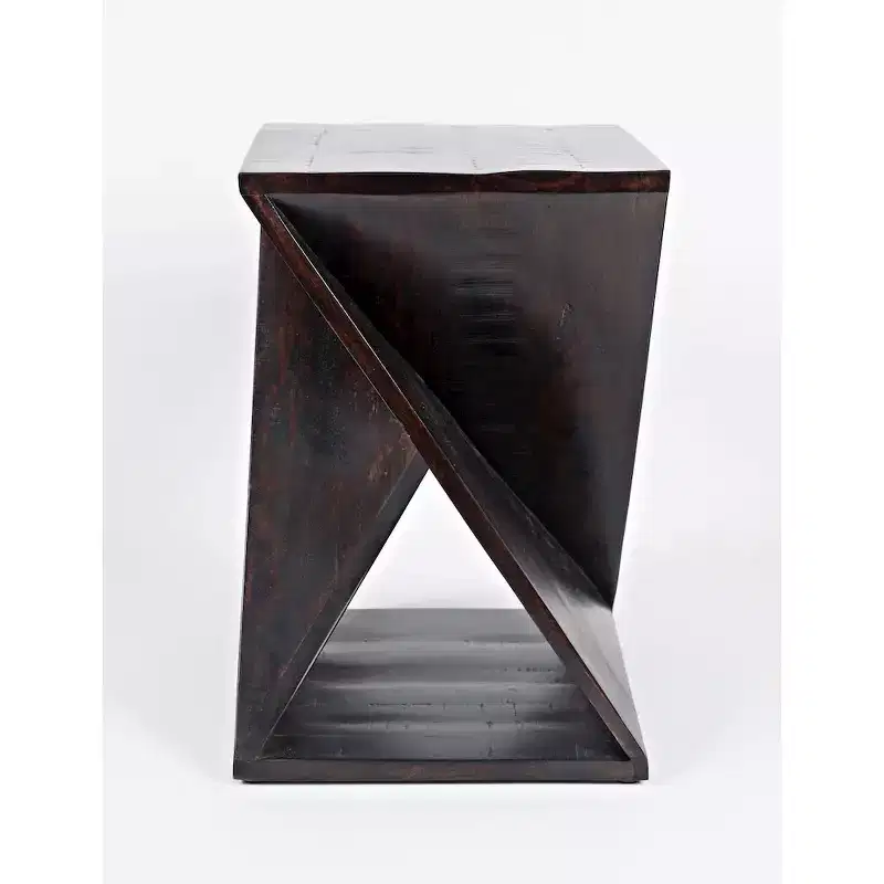 Solid Mango Hardwood Modern Angled Table - Brown