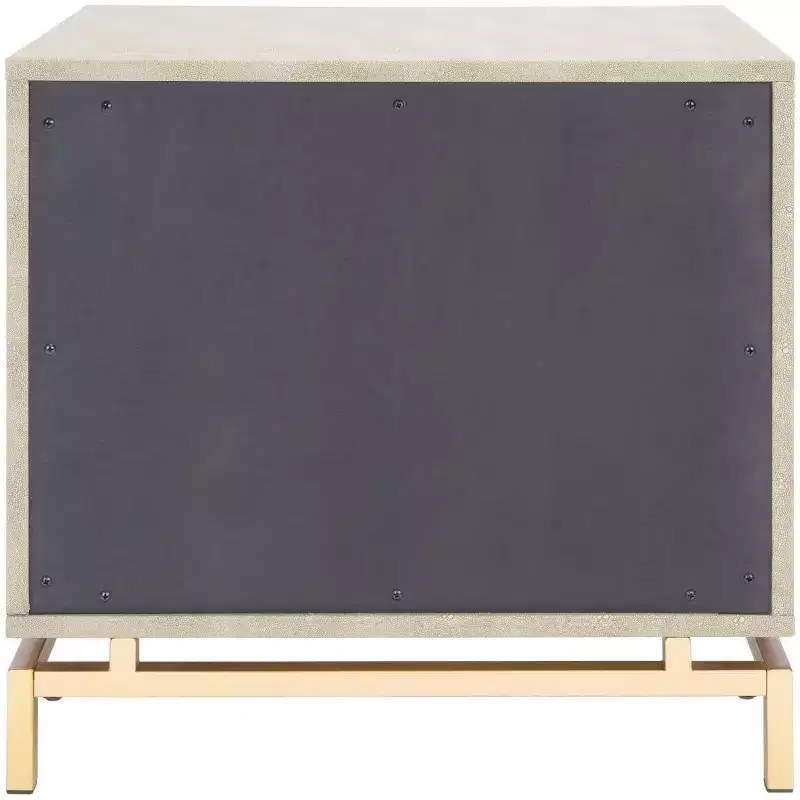 Meilana 1 Self 1 Drawer Nightstand - NST6403 - Light Taupe/Brass - Safavieh