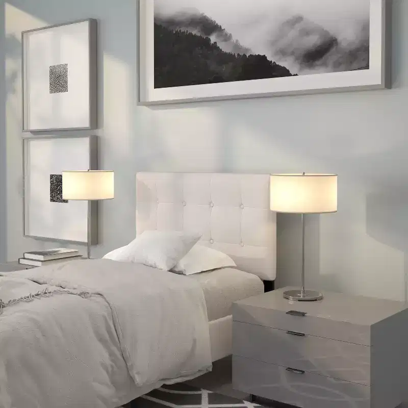 Emma and Oliver Button Tufted Upholstered Headboard