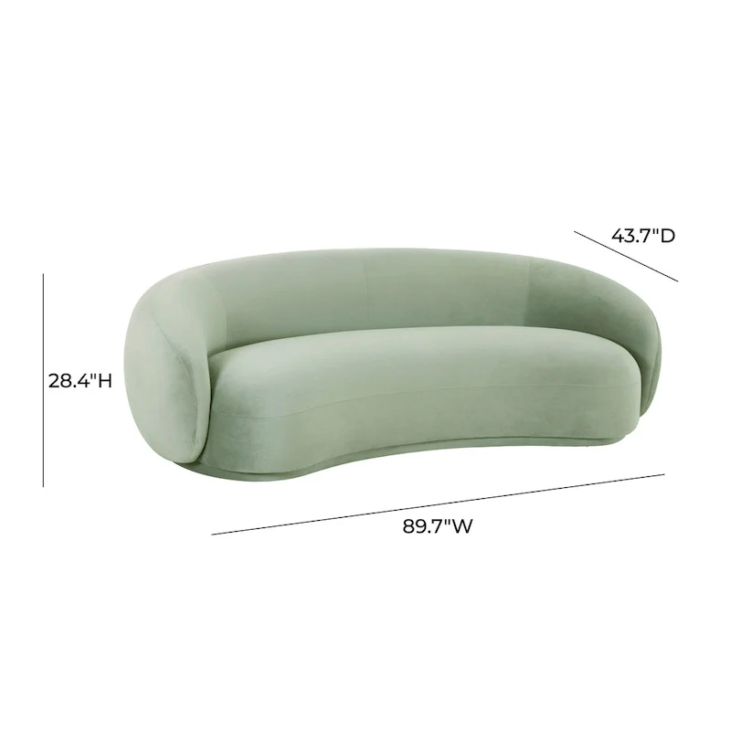 Curved Velvet Upholstered Sofa
