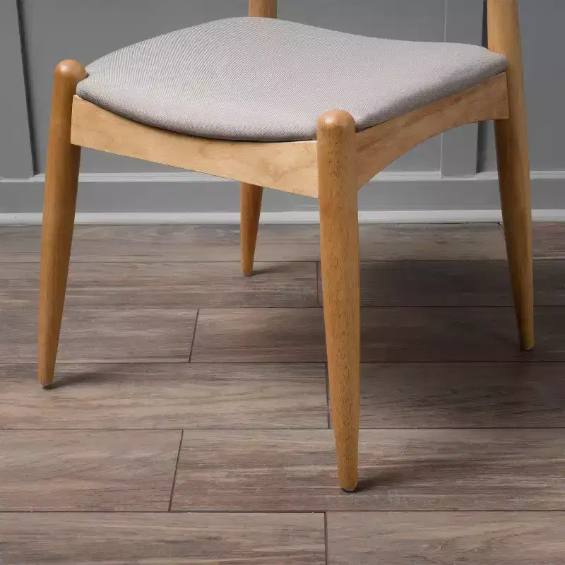 GDFStudio Virgil Mid Century Modern Fabric and Rubberwood Dining Chairs (Set of 2)