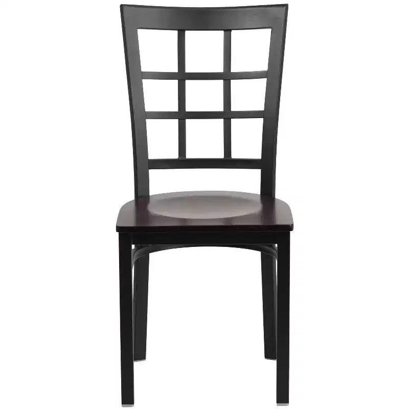 Flash Furniture Black Window Back Metal Restaurant Chair