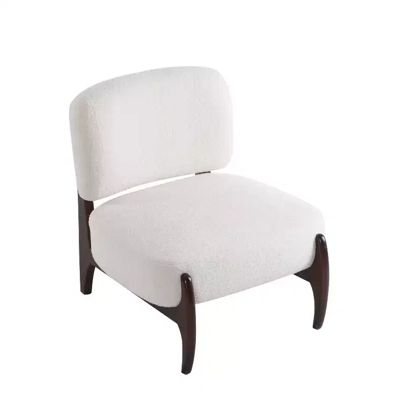 Christopher Knight Home Anna Modern Rubberwood Boucle Upholstered Accent Chair Beige