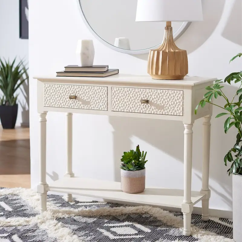 SAFAVIEH Salina 2-Drawer Console Table - 35.5 W x 13 L x 29.5 H - 36Wx13Dx30H