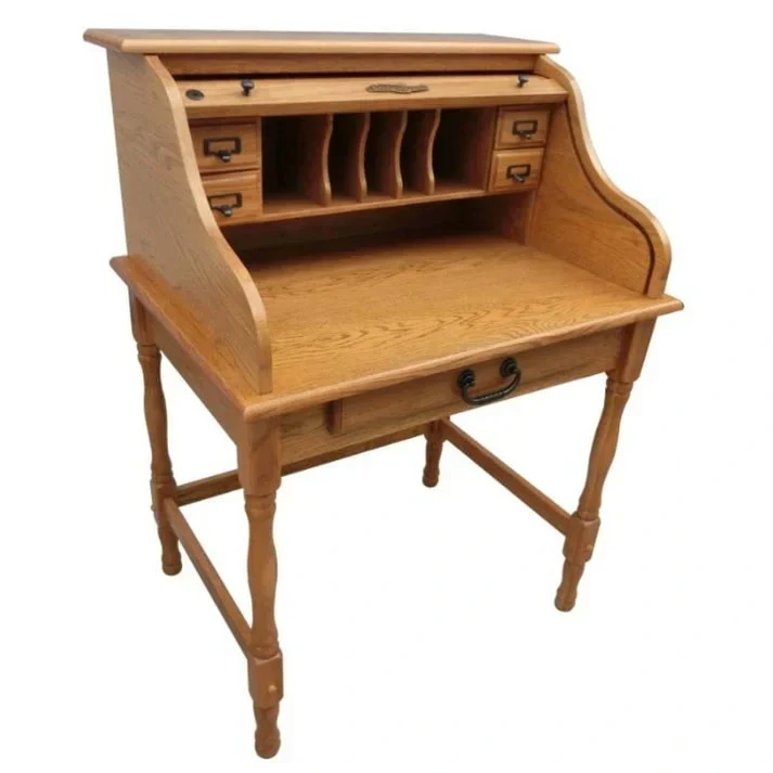 32 Mini Roll Top Desk w/ USB Power Outlet - N/A