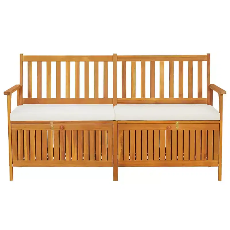 Bench Brown Solid Acacia wood, 100% polyester Medium