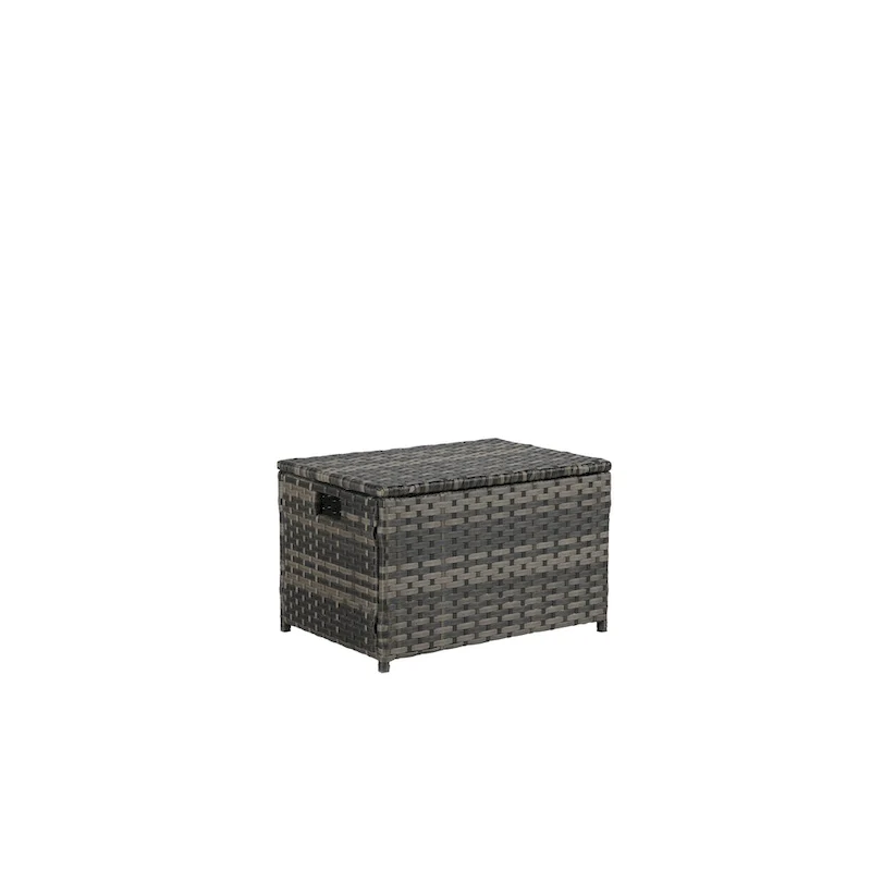 6-Piece Rattan Sectional Sofa Set with Glass Table