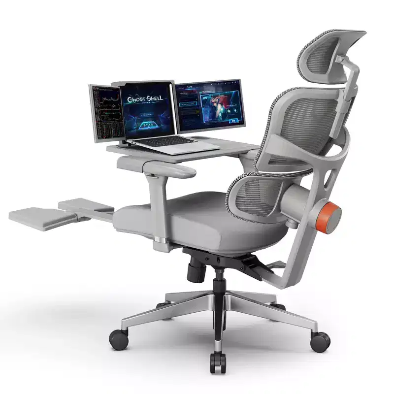 Newtral Ergonomic Office Chair with Footrest - 4D Armrest Recliner Chair - NT002+LAPD-GRAY