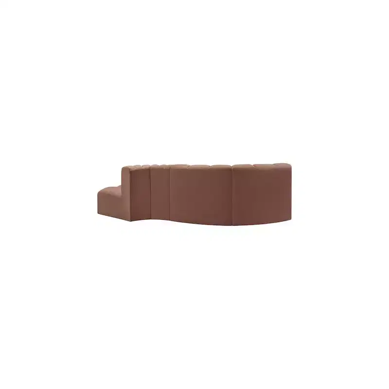Meridian Furniture,Arc Cognac Vegan Leather Modular Sofa