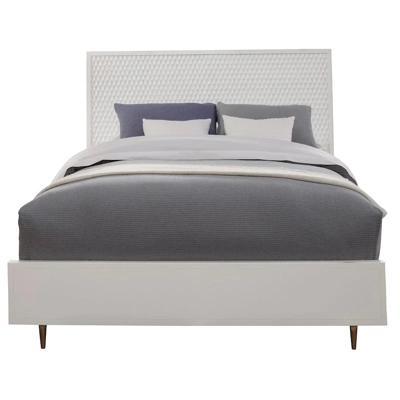 Origins by Alpine White Pearl Panel Bed