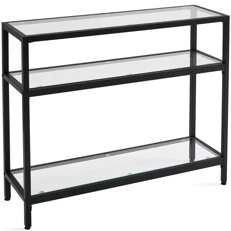 Yaheetech 3-layer Console Table Tempered Glass Porch Table