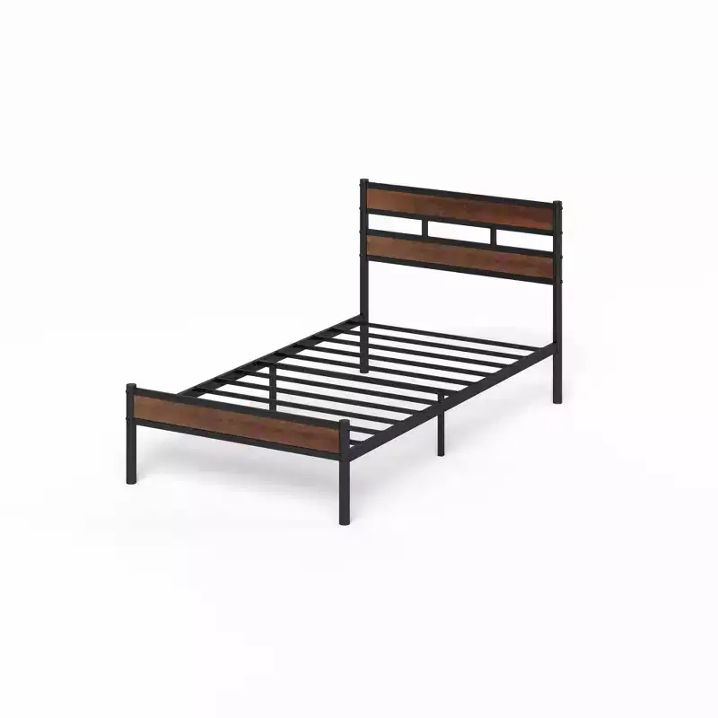 Roman Bamboo and Metal Platform Bed Frame Brown - Zinus
