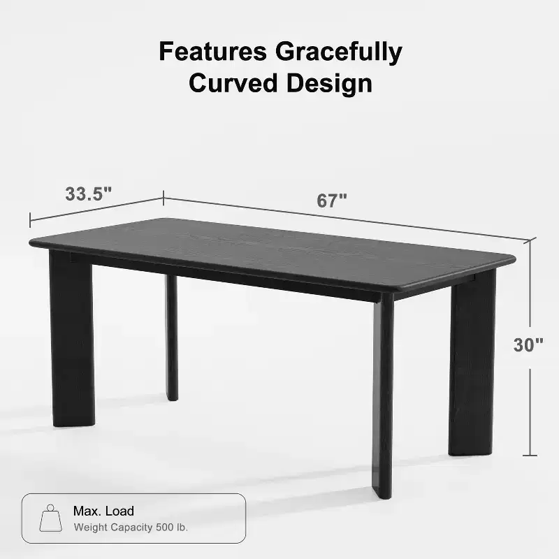 PexFix 67x33.5 Soild Wood Dining Table Oval Kitchen Tables